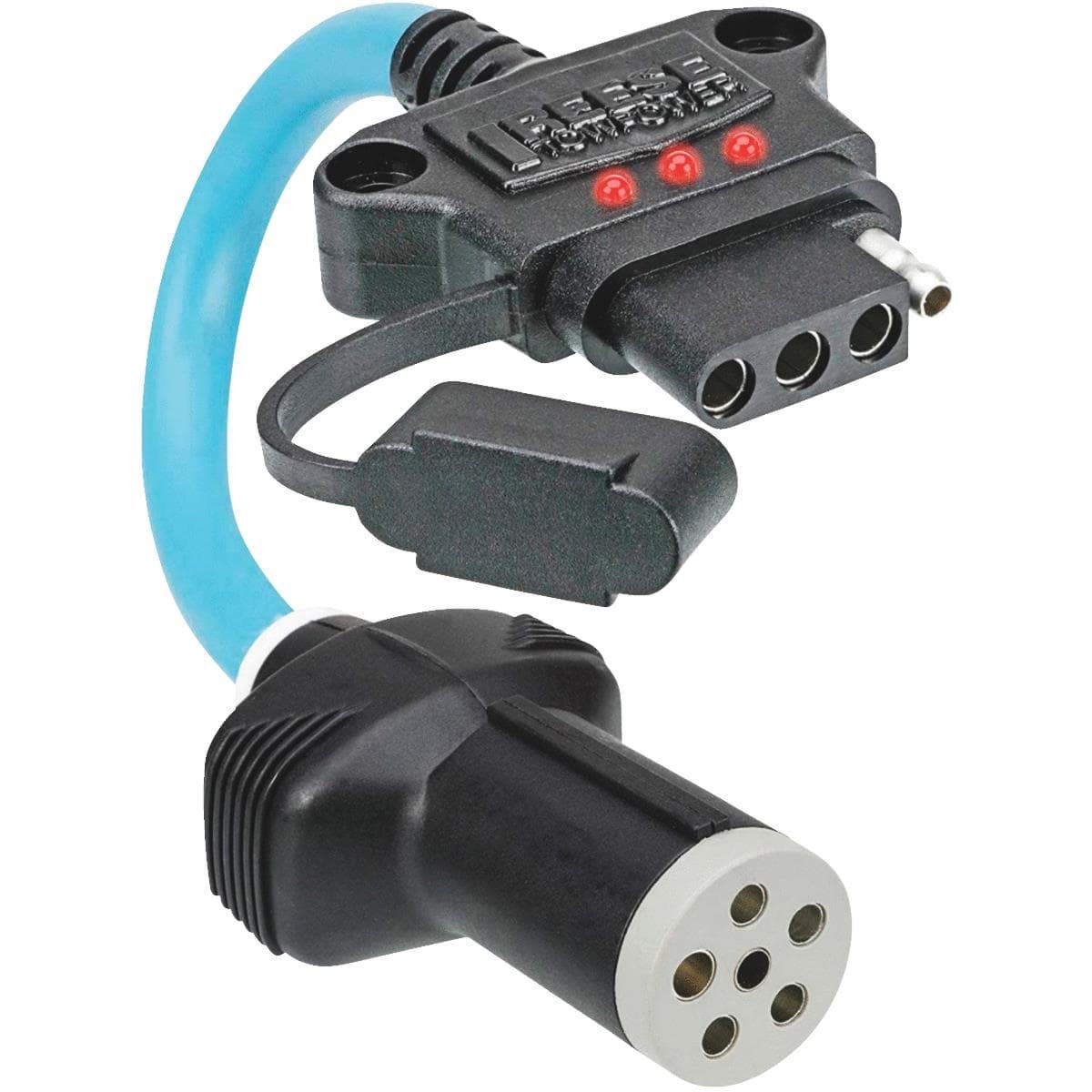 Picture of Reese Towpower Professional 6-Pin Round to 4-Flat Flex Plug-In Adapter with LED Tester