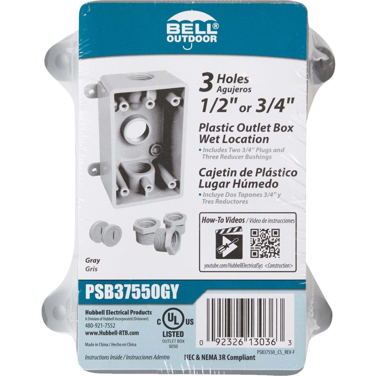 Picture of Bell Weatherproof PVC Outdoor Outlet Box