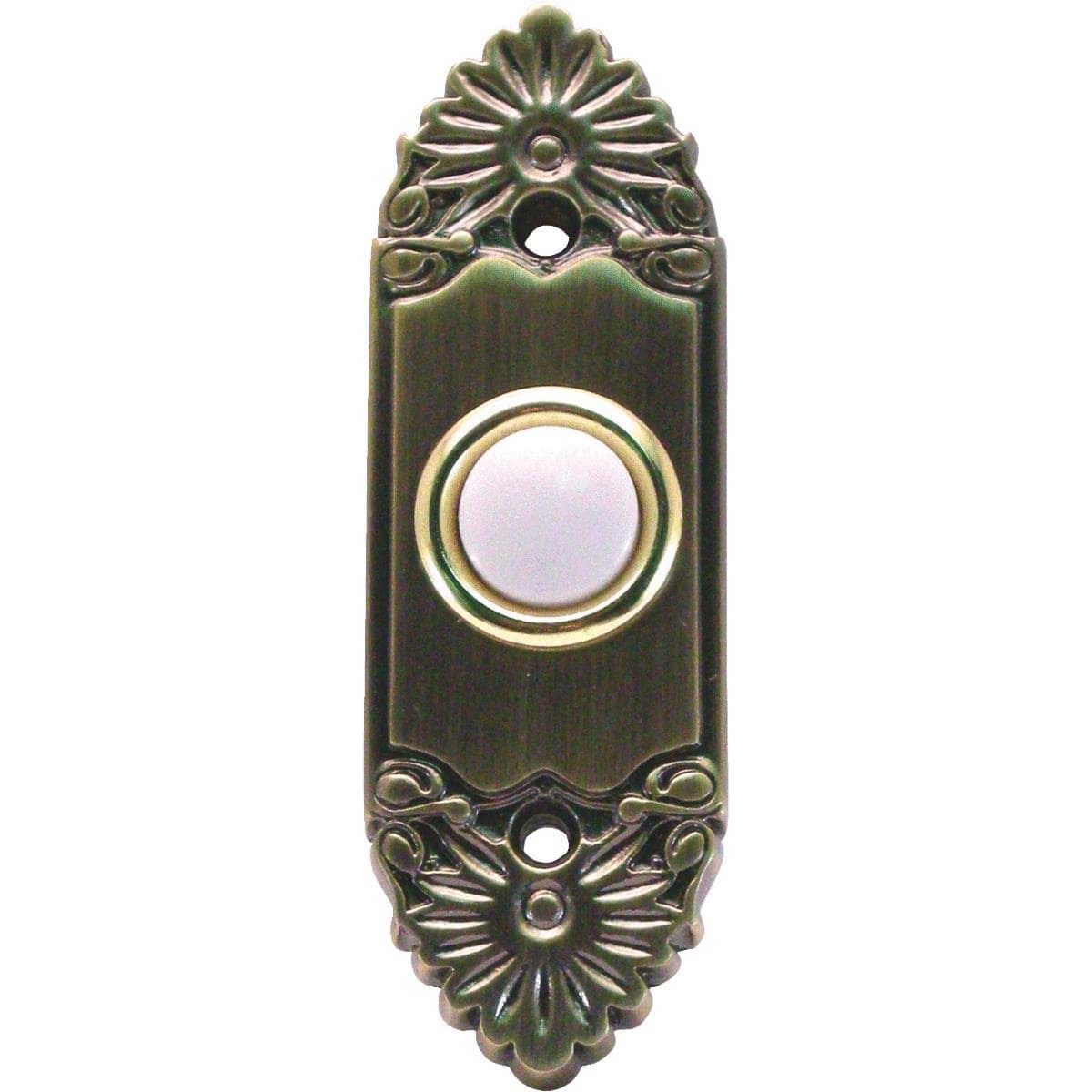 Picture of IQ America Antique Brass Scroll Lighted Doorbell Button