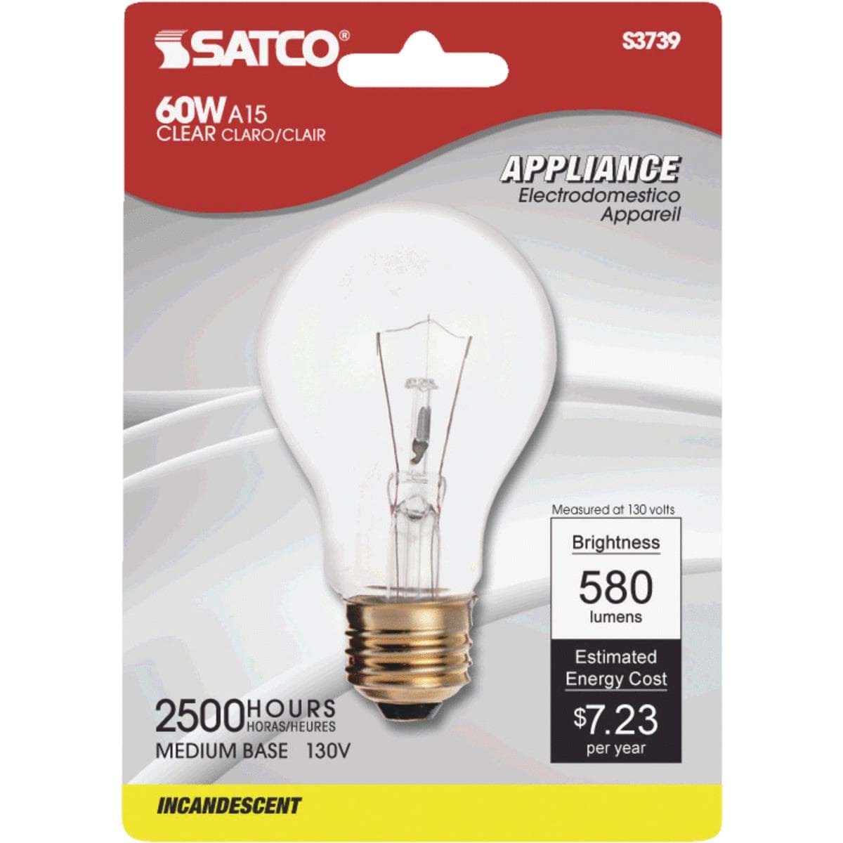 Picture of Satco A15 Incandescent Appliance Light Bulb