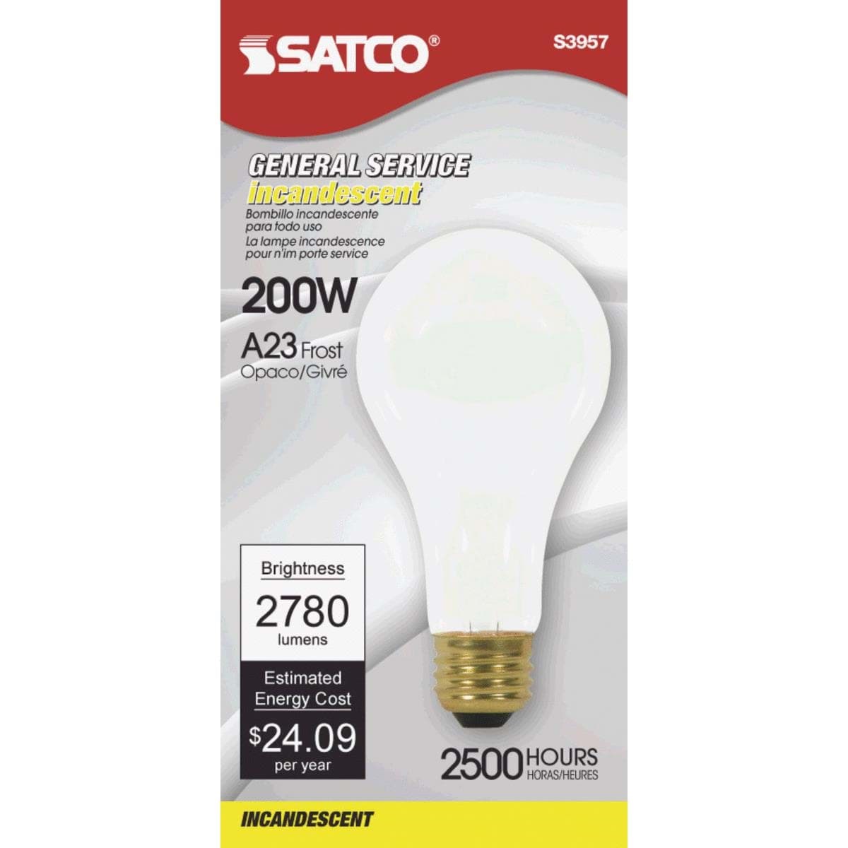 Picture of Satco A23 Incandescent High Wattage Light Bulb