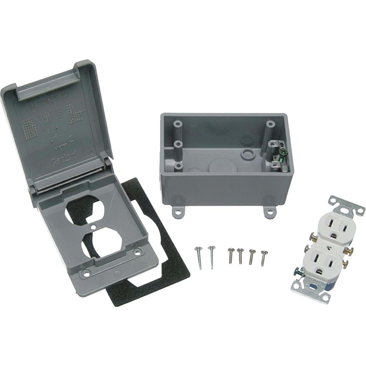 Picture of Red Dot Weatherproof Electrical Box Outdoor Outlet Kit