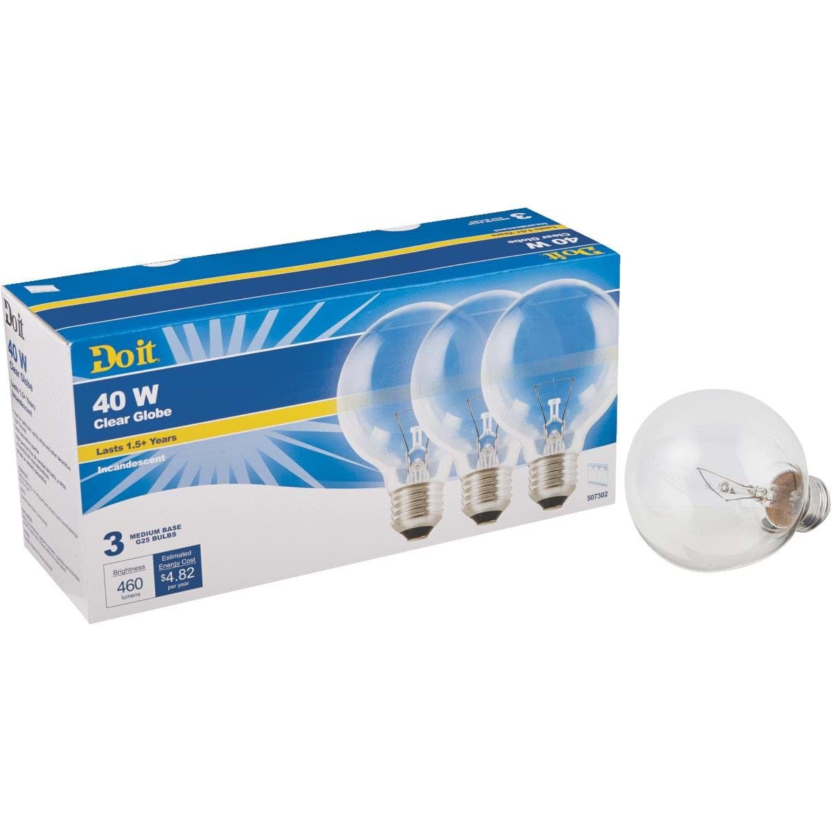 Picture of Do it G25 Incandescent Decorative Globe Light Bulb