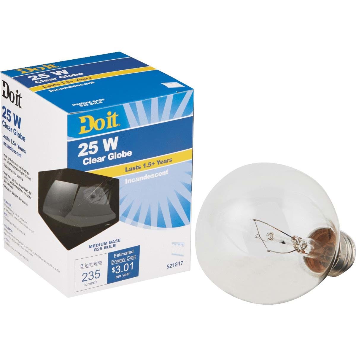 Picture of Do it G25 Incandescent Decorative Globe Light Bulb