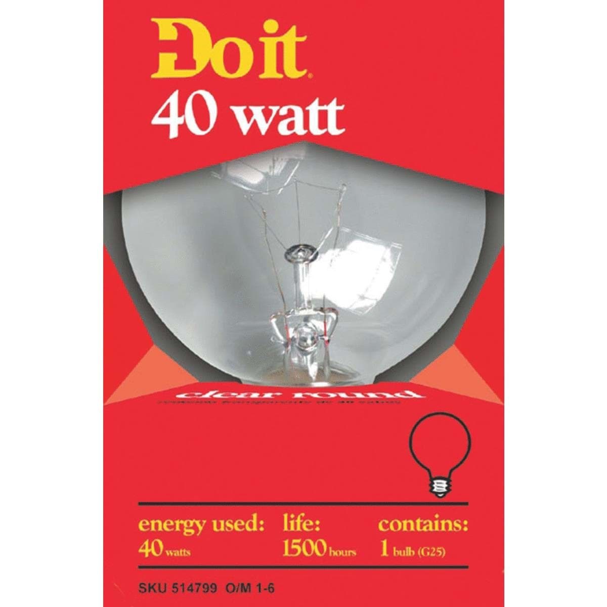 Picture of Do it G25 Incandescent Decorative Globe Light Bulb