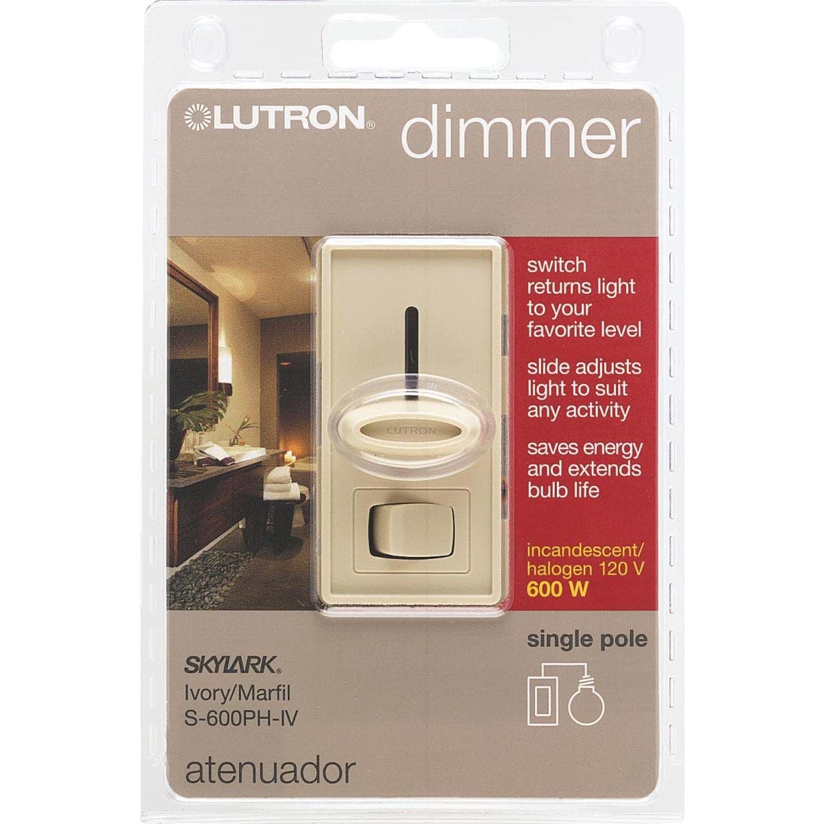 Picture of Lutron Skylark Single-Pole Preset Slide Dimmer Switch