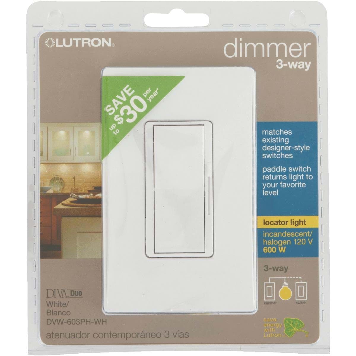 Picture of Lutron Diva 3-Way Slide Dimmer Switch