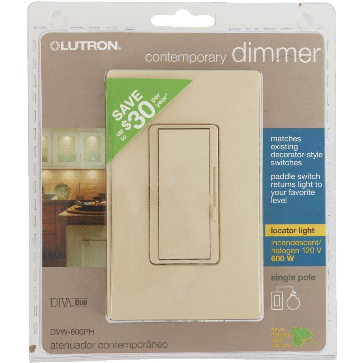 Picture of Lutron Diva Single-Pole Slide Dimmer Switch
