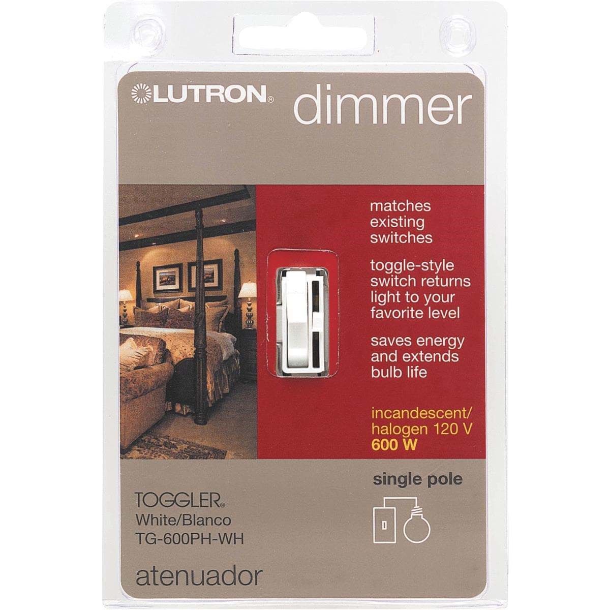 Picture of Lutron Toggler Single-Pole Preset Slide Dimmer Switch