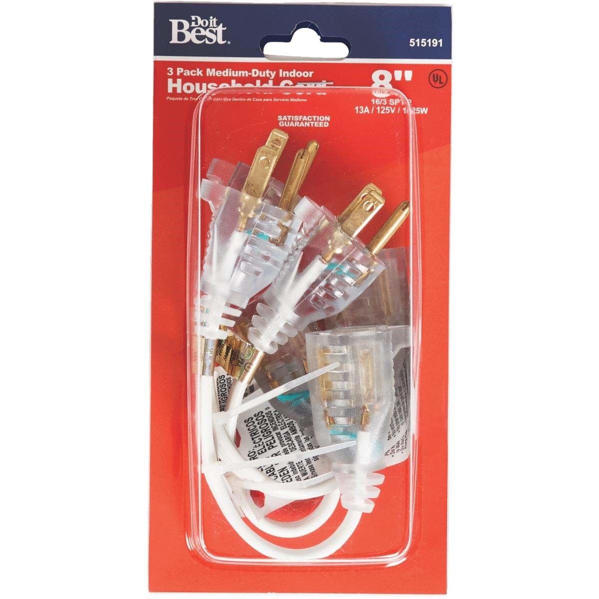 Picture of Do it Best 16/3 3-Pack Short Extension Cord Set