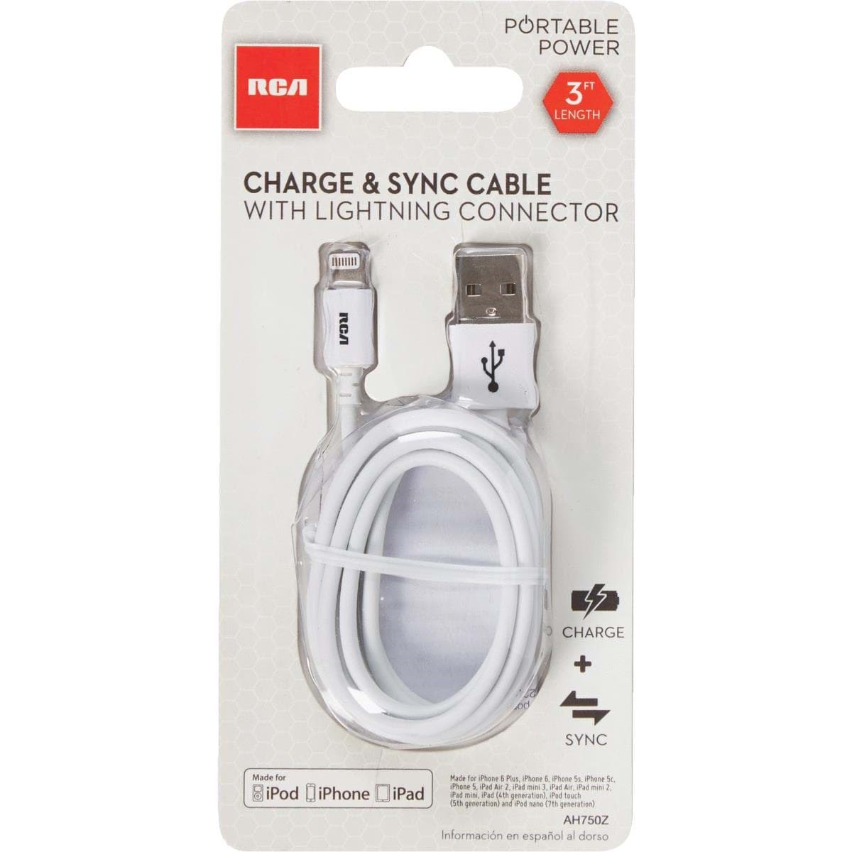 Picture of RCA Lightning Cord USB Charging & Sync Cable