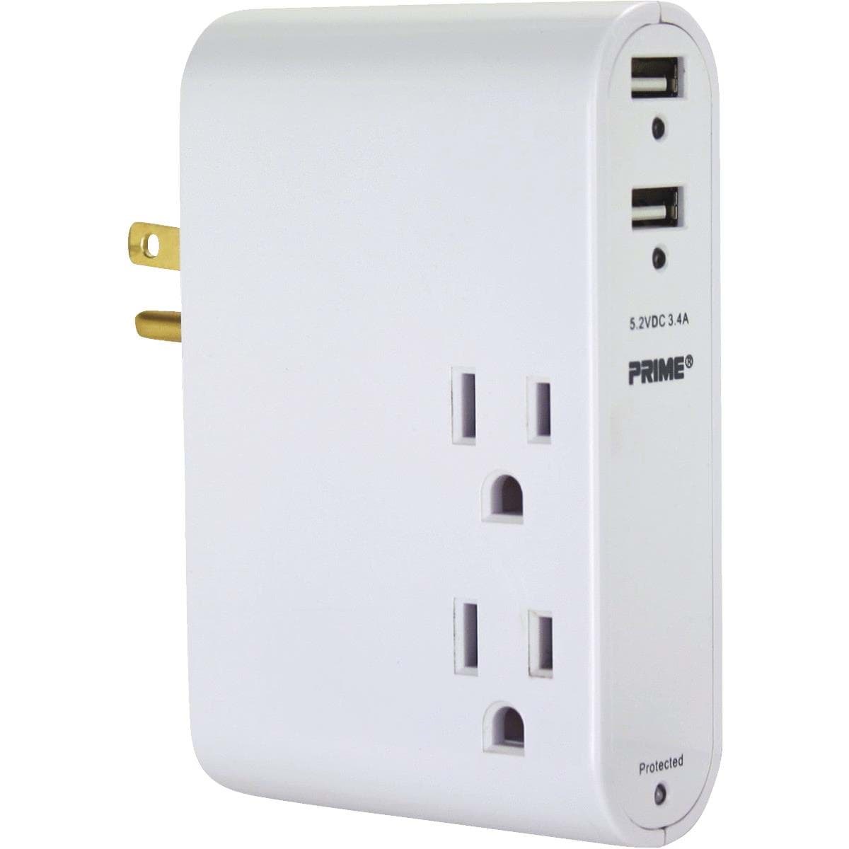 Picture of Prime Wire & Cable 3-Outlet Slim Style USB Charger