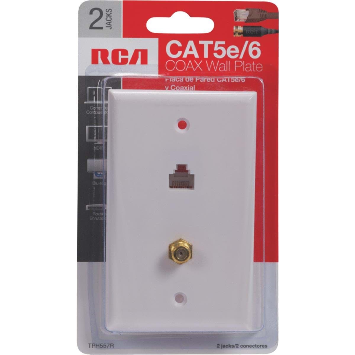 Picture of RCA CAT 5/6 Single Coaxial Wall Plate