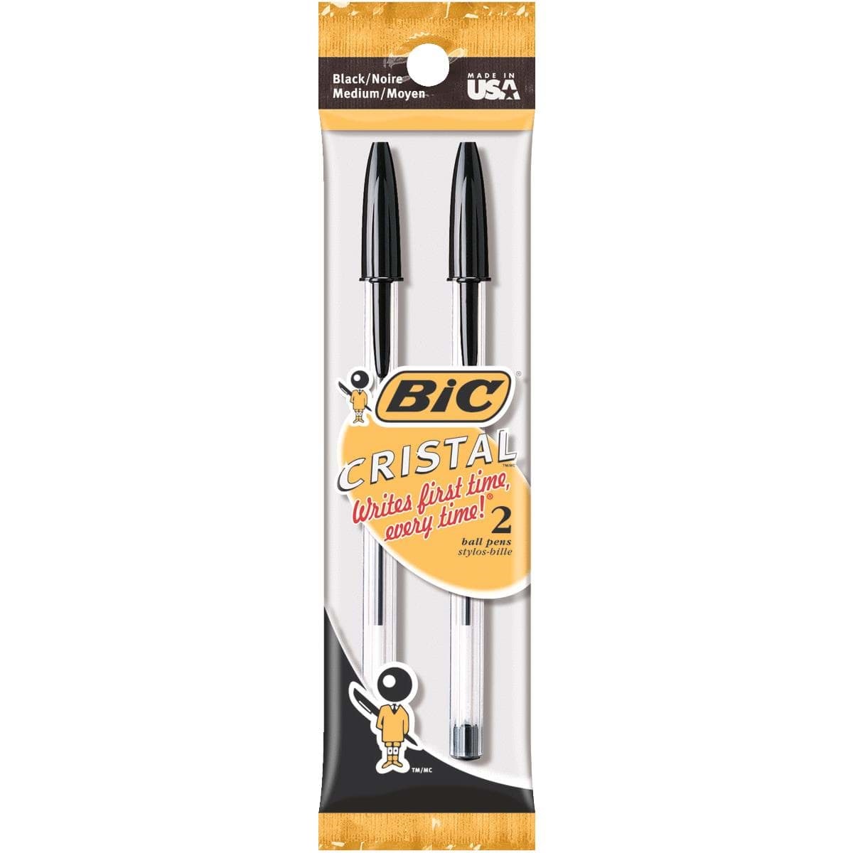 Picture of Bic Cristal Ball Pen - Black 2pk
