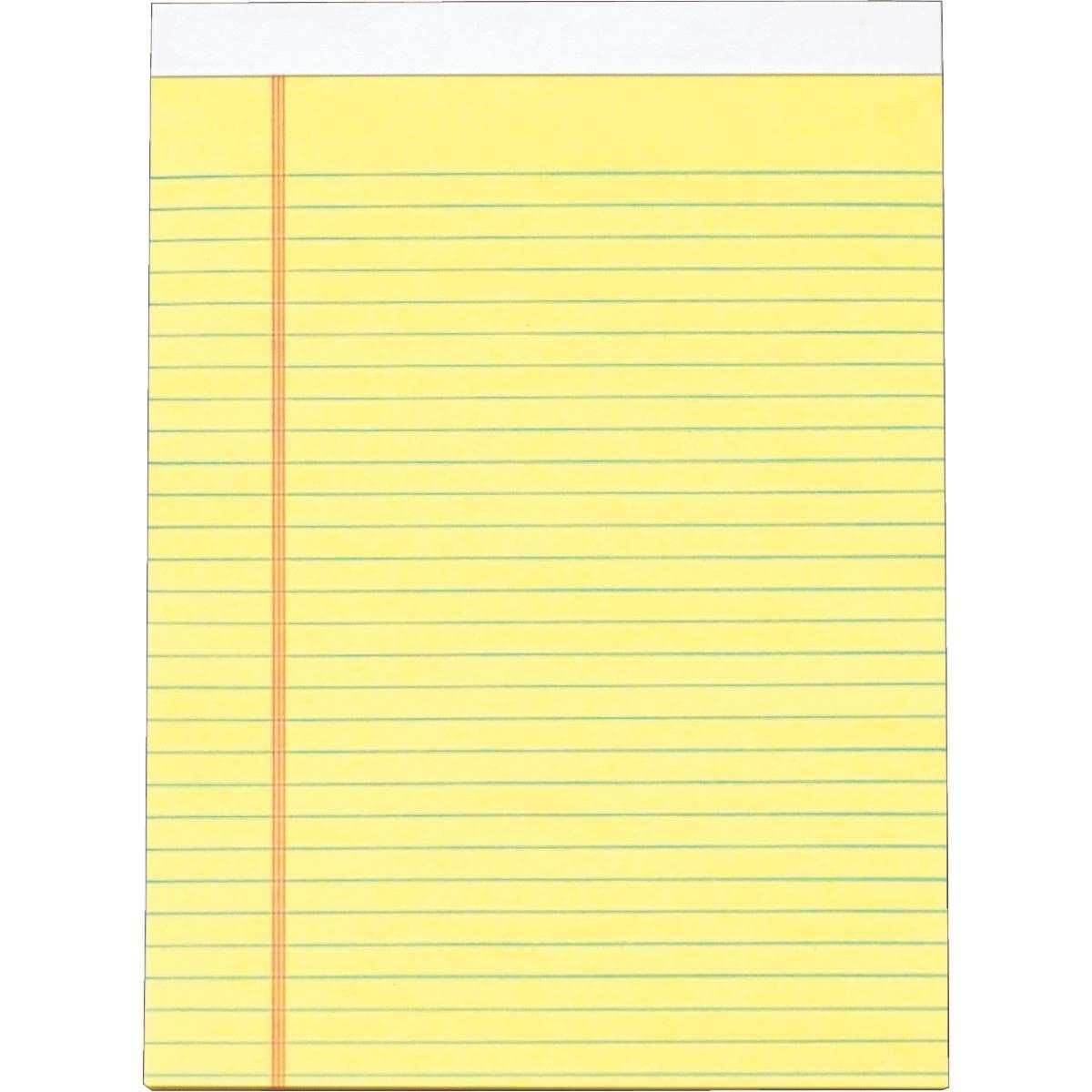 Picture of Staples Yellow Legal Pad - 8-1/2" x 11"