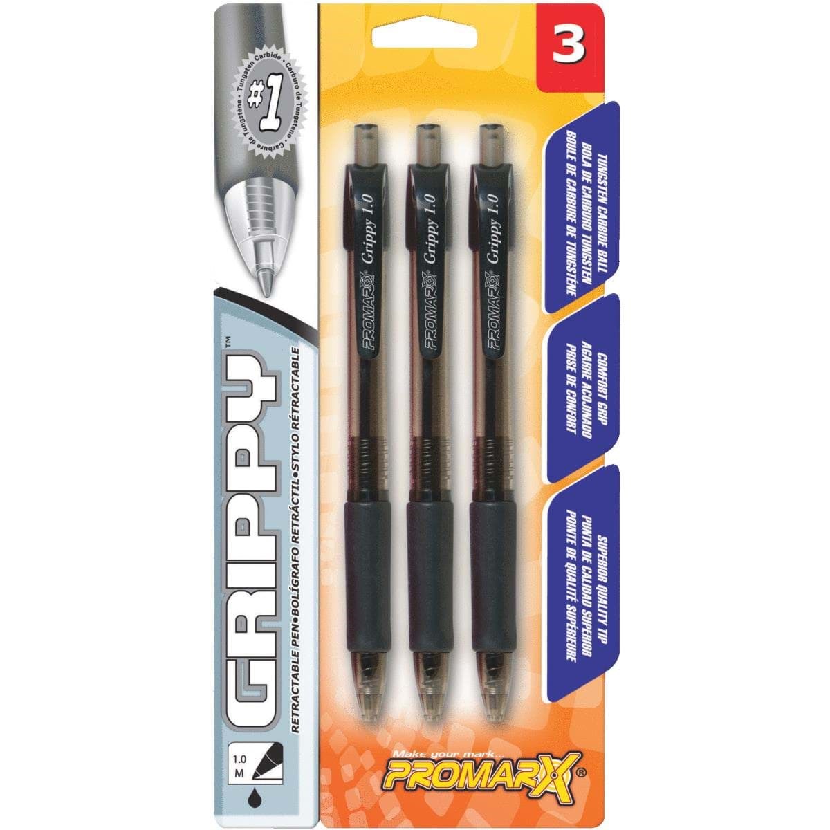 Picture of ProMarx Grippy Retractable Pen - Black