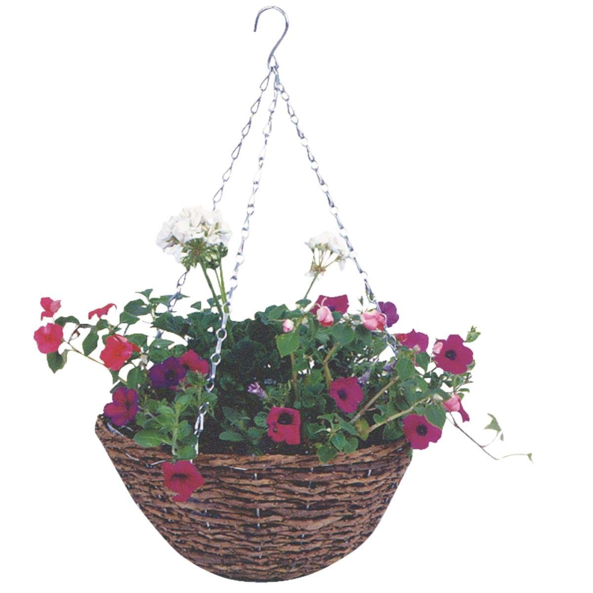 Picture of Gardman Rattan Hanging Plant Basket With Plastic Liner