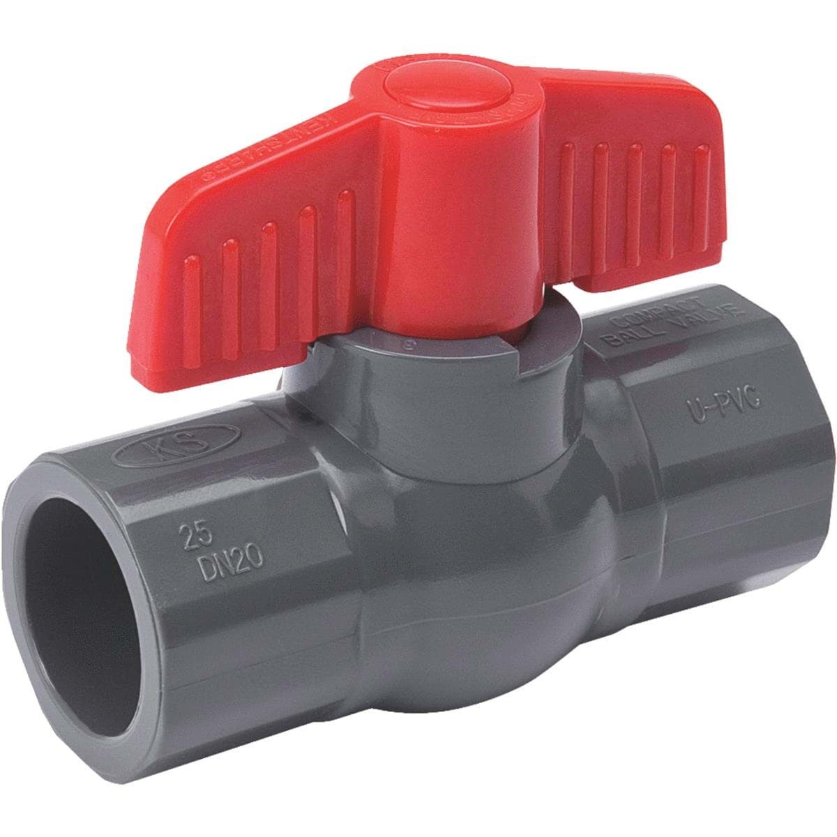 Picture of PVC Schedule 80 Grey Ball Valve Solvent Weld - 1" S X 1" S
