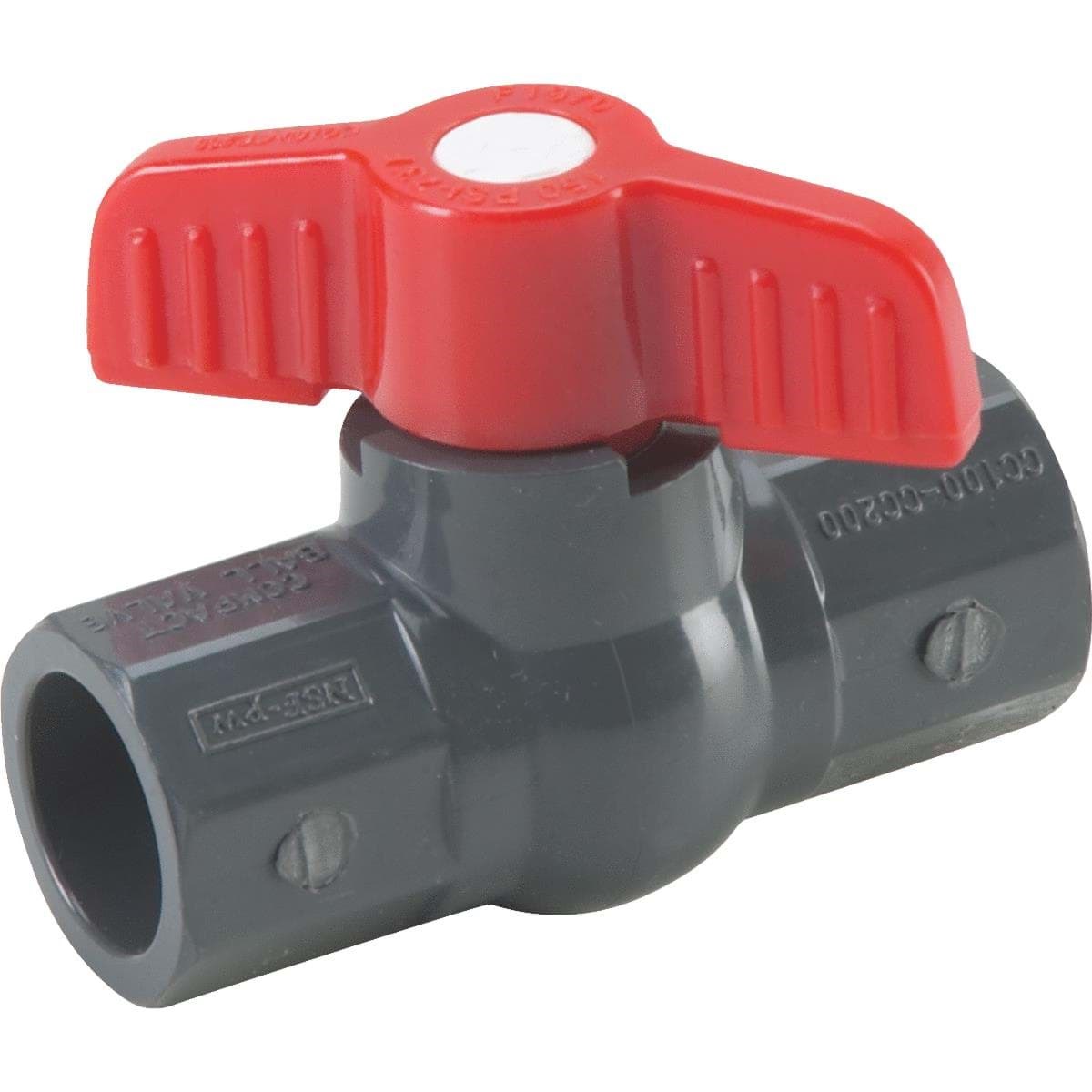 Picture of PVC Schedule 80 Grey Ball Valve Solvent Weld - 1/2" S X 1/2" S