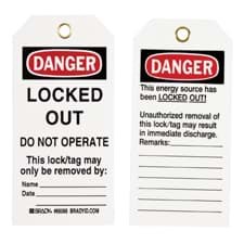 Picture of Lockout Tag B-851 Brady - 25 ct.