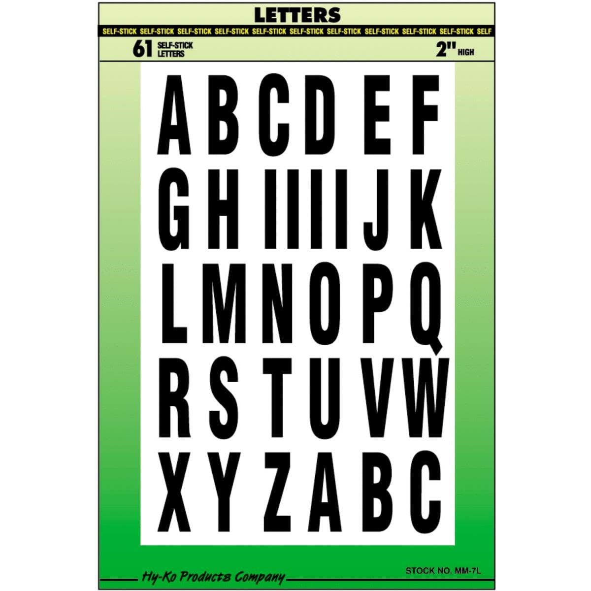 Picture of Hy-Ko 2 In. Letter Set