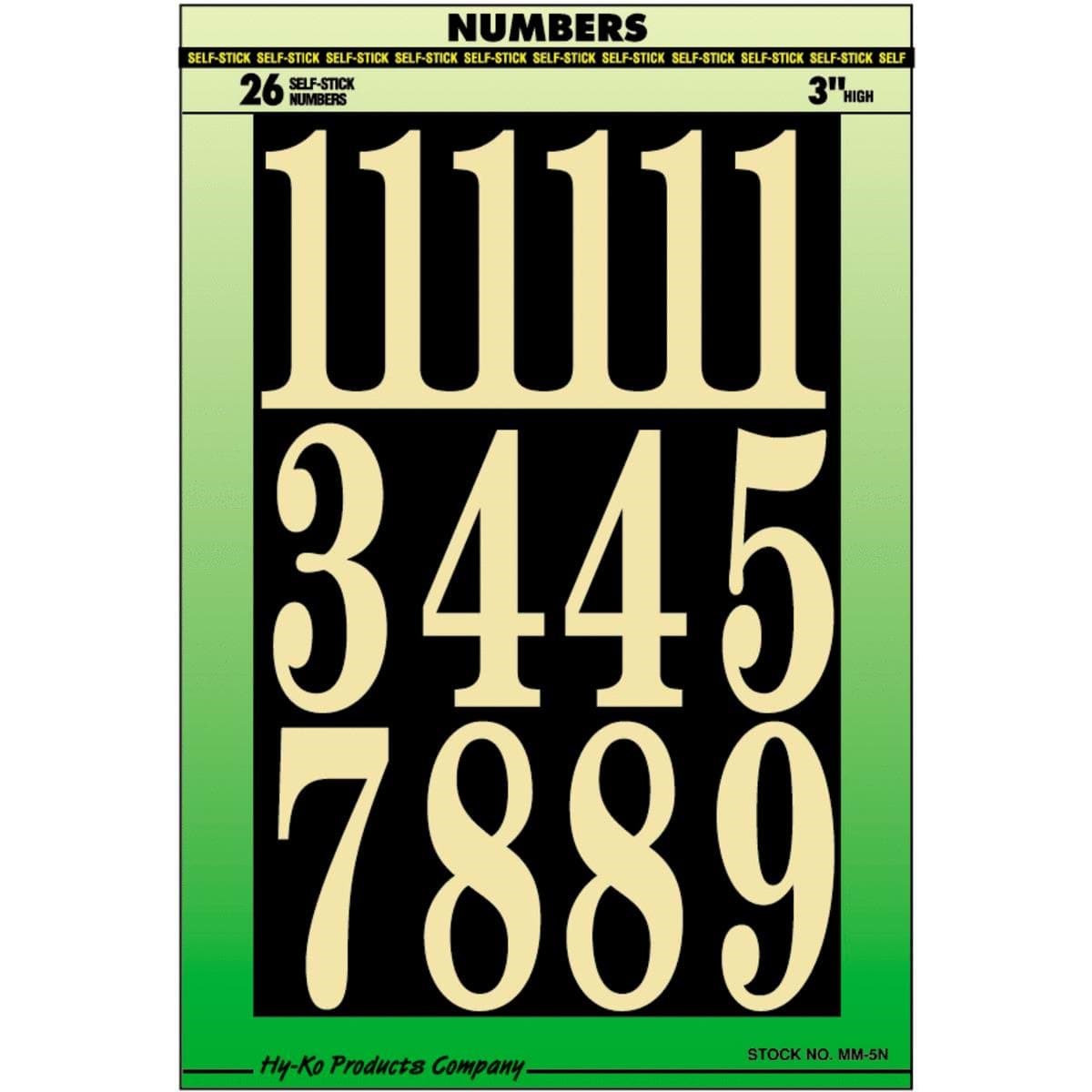 Picture of Hy-Ko Polyester Numbers