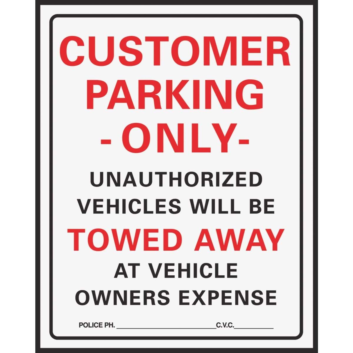 Picture of Hy-Ko Customer Parking Only Sign