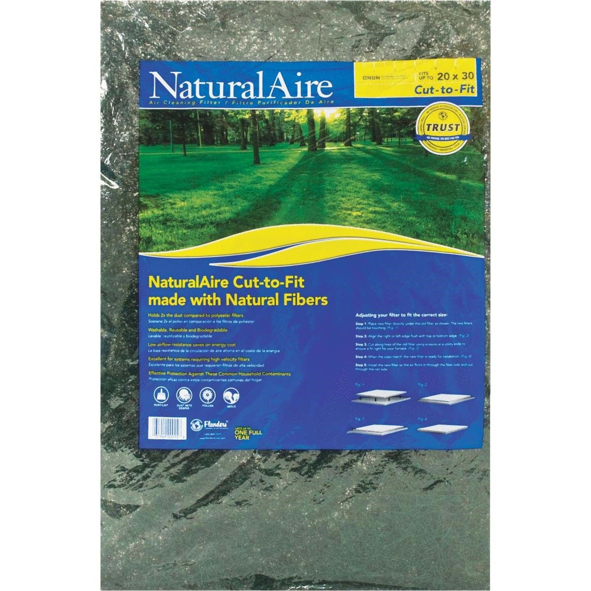 Picture of Flanders NaturalAire Natural Fiber Trimmable Air Filter - 20"x30"x1"