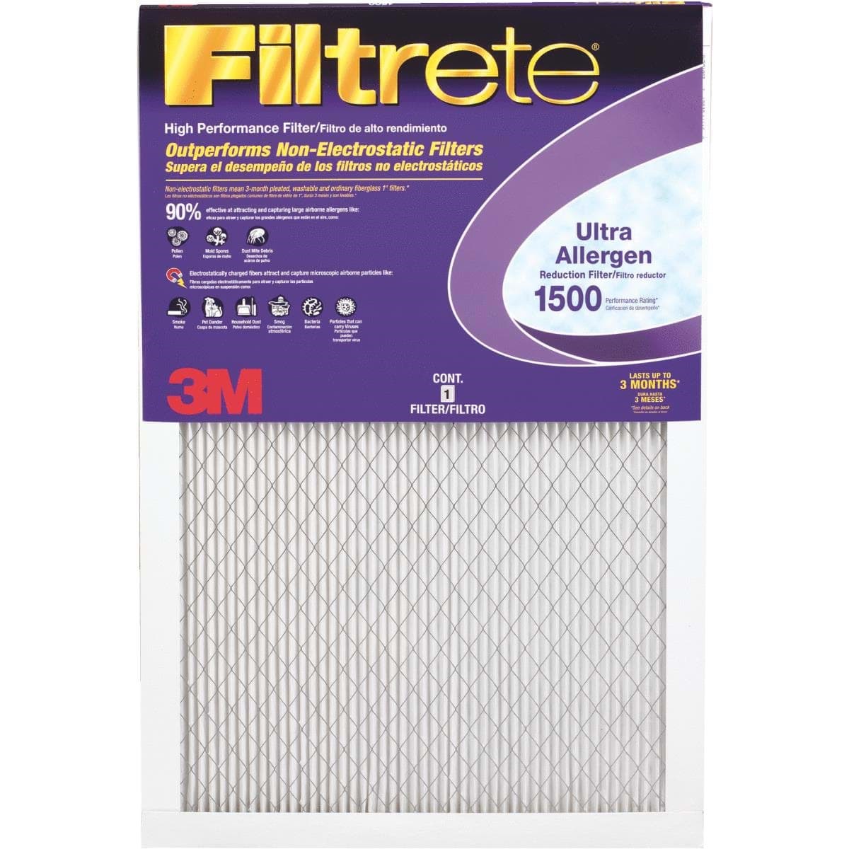 Picture of 3M Filtrete Ultra Allergen Healthy Living Air Conditioner & Furnace Filter - 20"x30"x1"