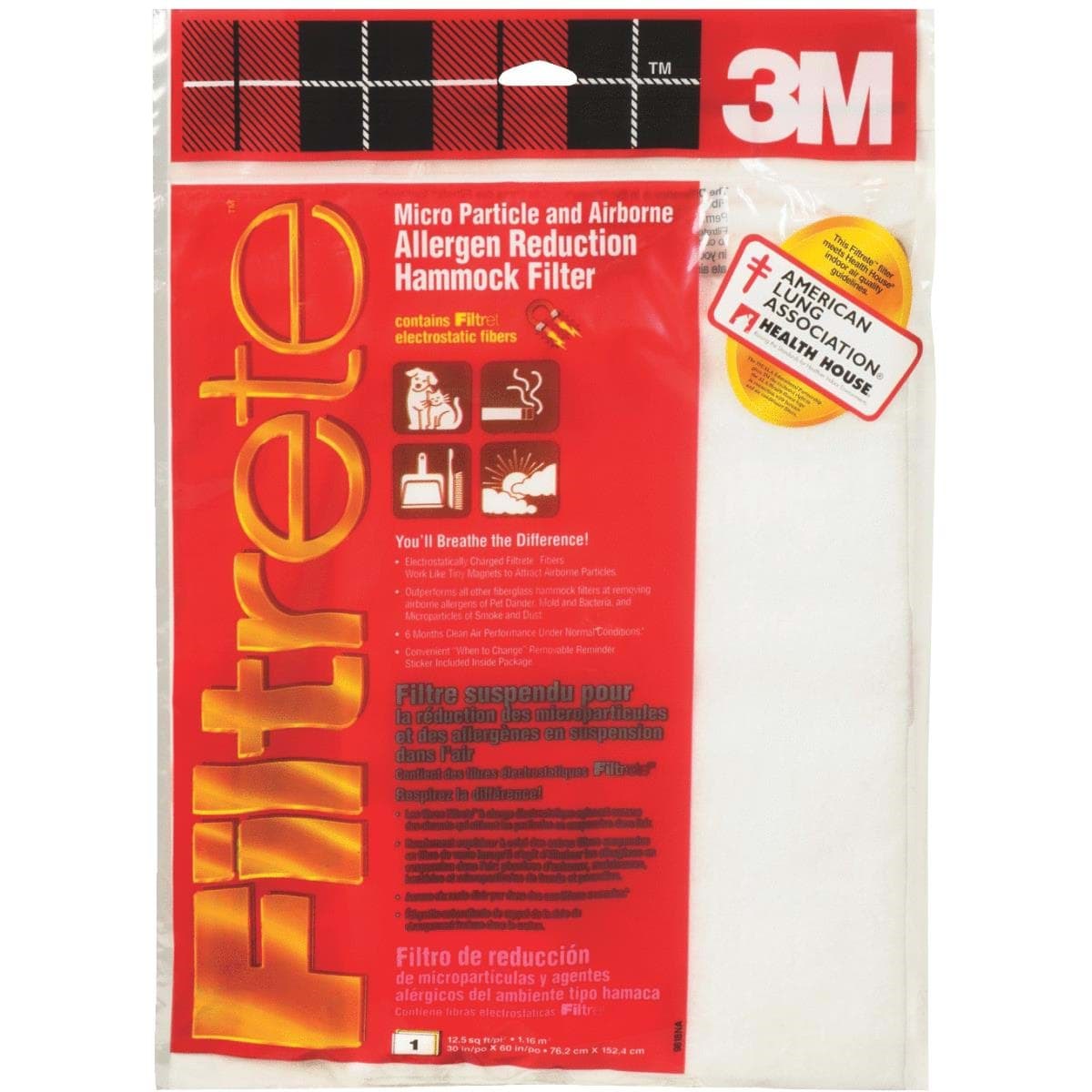 Picture of 3M Filtrete Allergen Reduction Hammock Trimmable Air Filter - 30"x60"x1"