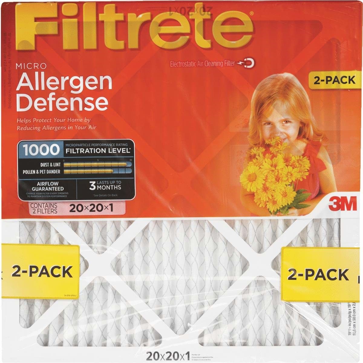 Picture of 3M Filtrete Allergen Defense Air Conditioner & Furnace Filter - 20"x20"x1"