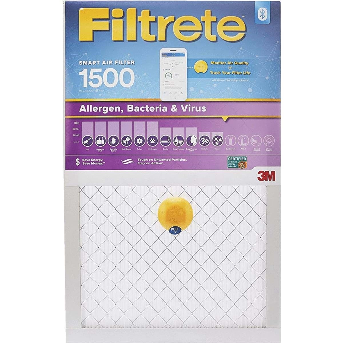 Picture of 3M Filtrete Allergen, Bacteria & Virus Smart Air Conditioner & Furnace Filter - 20"x25"x1"