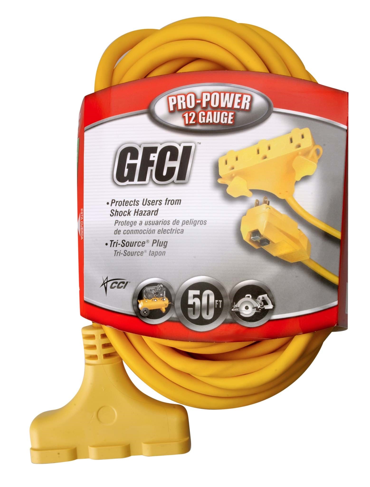 Picture of Extension Cord 3-Outlet 12/3 Gauge w/ GFCI – 50’