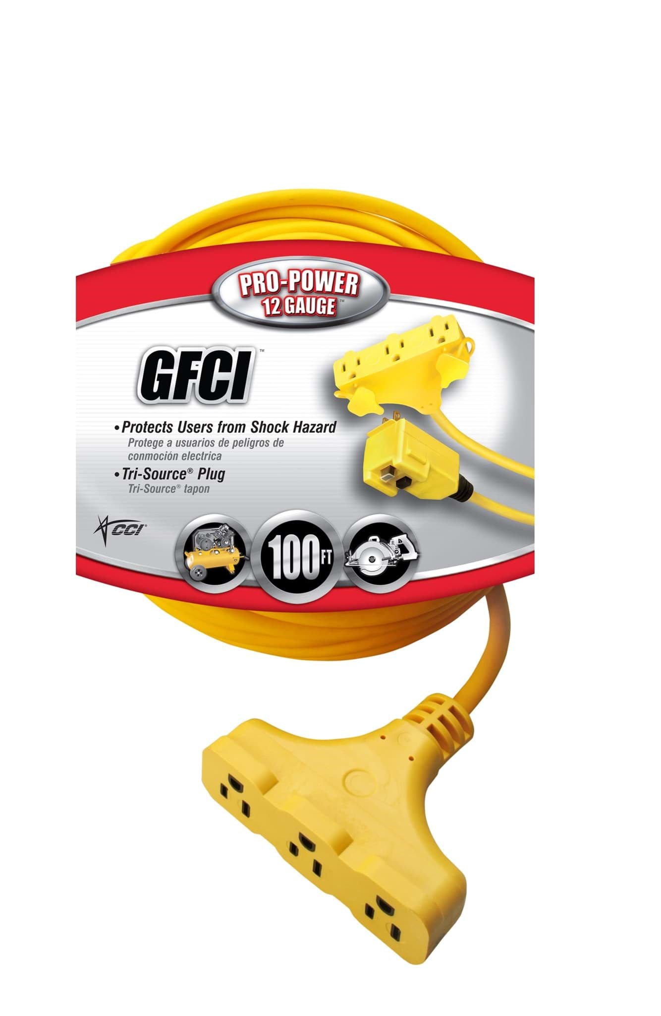 Picture of Extension Cord 3-Outlet 12/3 Gauge w/ GFCI – 100’