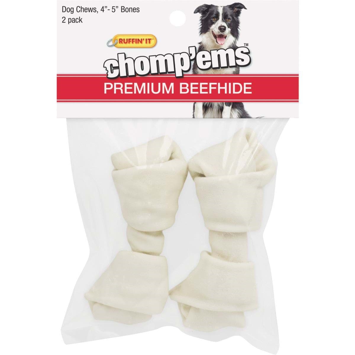 Picture of Westminster Pet Ruffin' it Chomp'ems Flat Knot Rawhide Bone