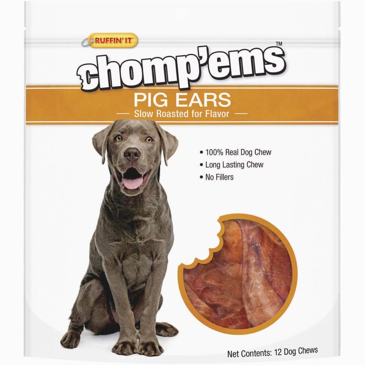 Picture of Ruffin' it Chomp'ems Natural Pig Ear Dog Treat