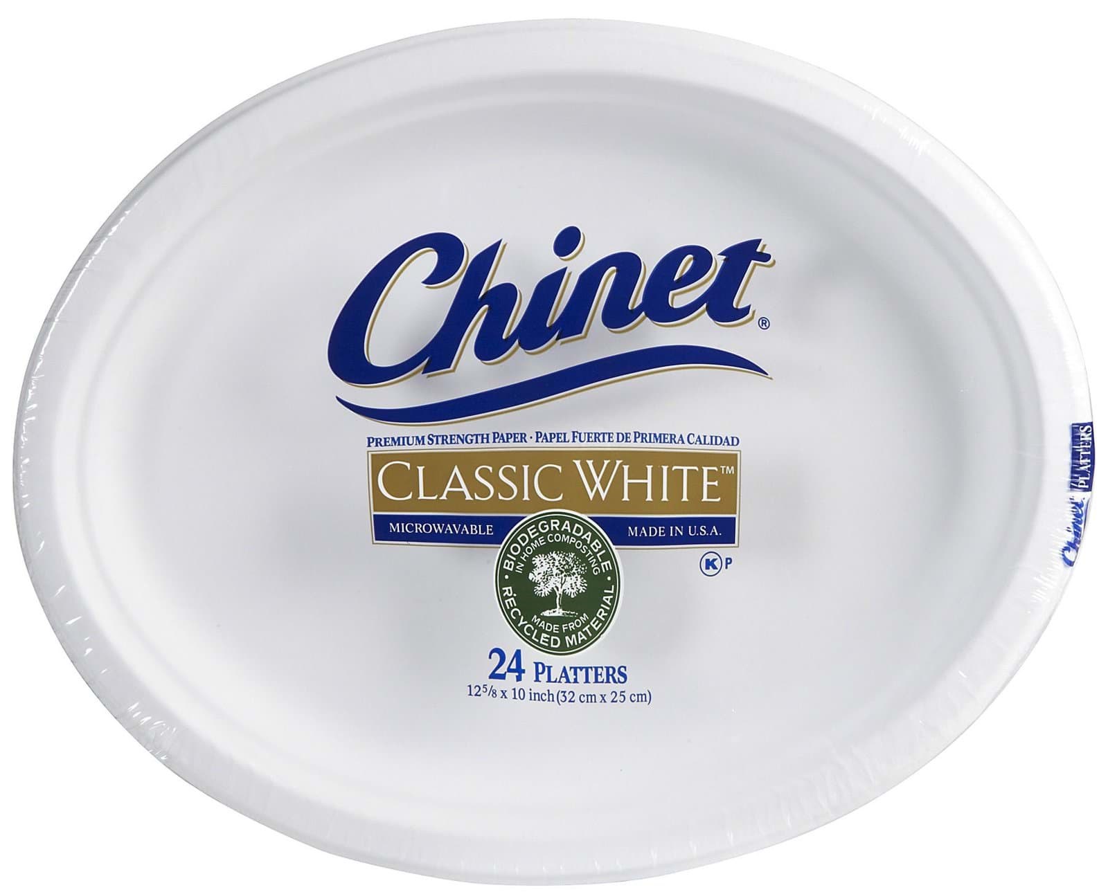 Picture of Plate Paper Oval 9-3/4”x12-1/2” Chinet – 125ct. 
