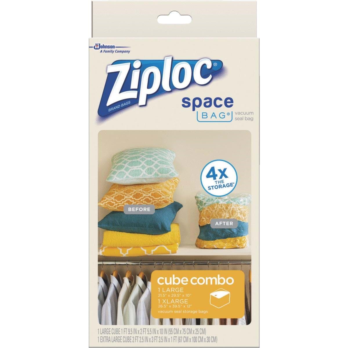 Picture of Ziploc Space Bag Vacuum Seal Cube Combo Storage Bag