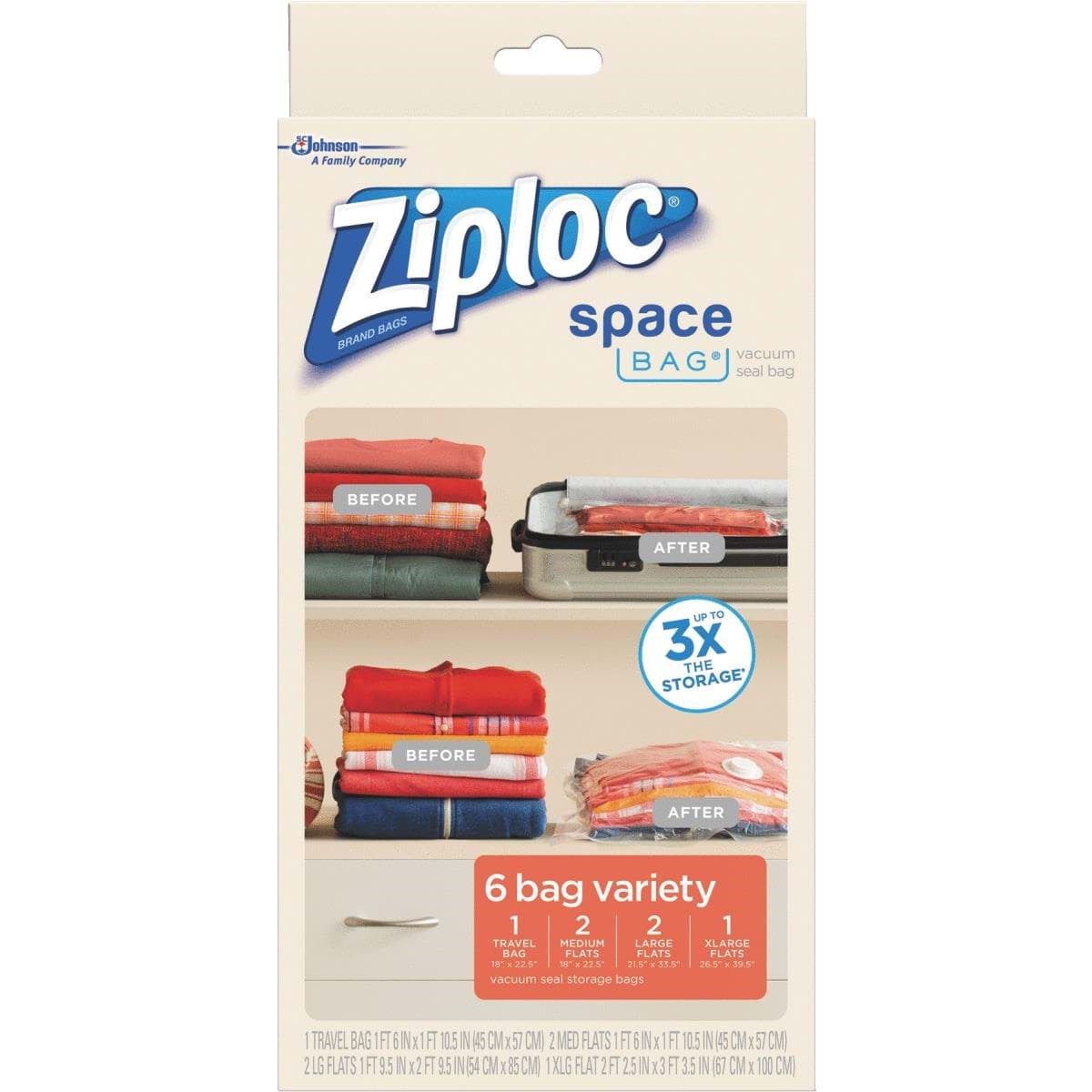 Picture of Ziploc Space Bag Vacuum Seal Variety Combo Storage Bag