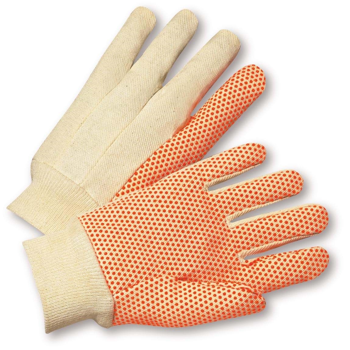 Picture of Glove Cotton White w/ Dot Orange 