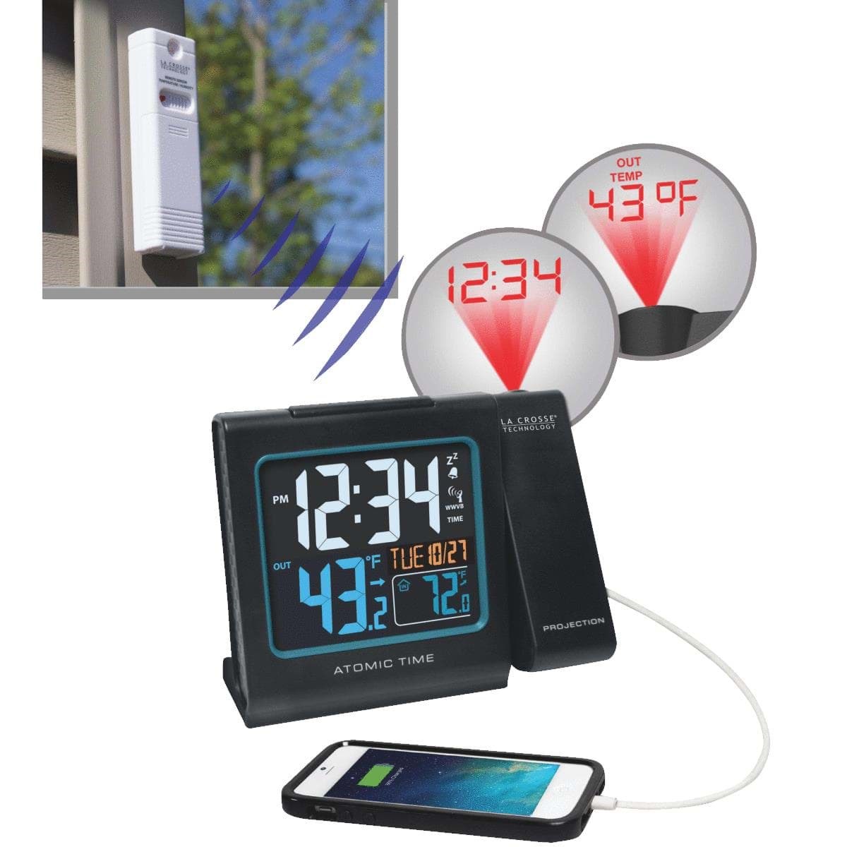 Picture of La Crosse Technology Atomic Projection Alarm Clock
