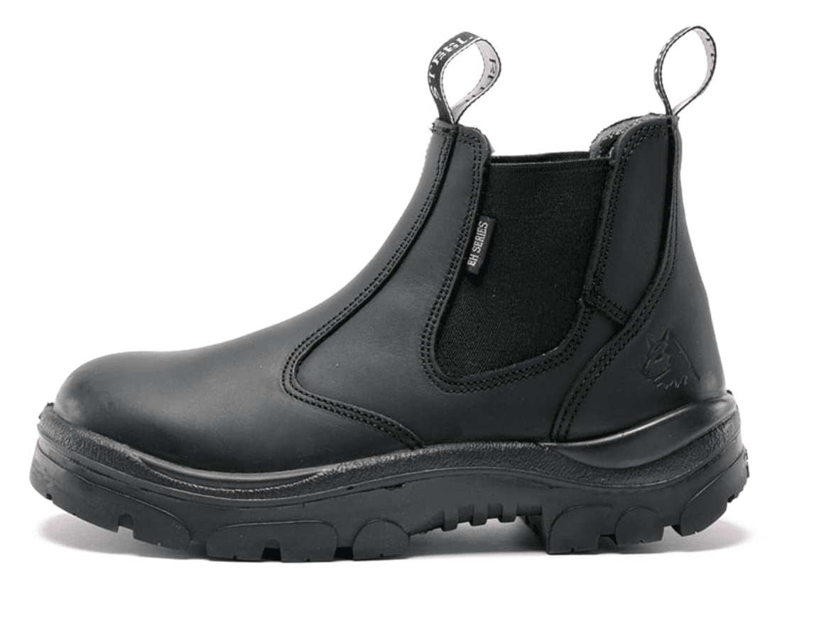 Picture of Hobart Ladies Steel Blue Leather Boots, Black - Size 9 - Wide