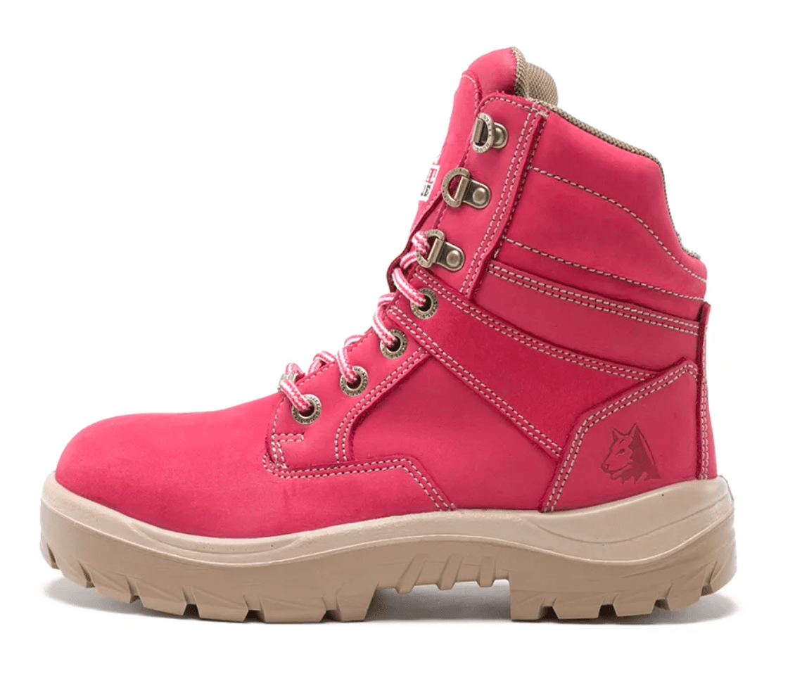 Picture of Southern Cross Ladies Steel Blue Leather Boots, Pink - Size 8 - Wide