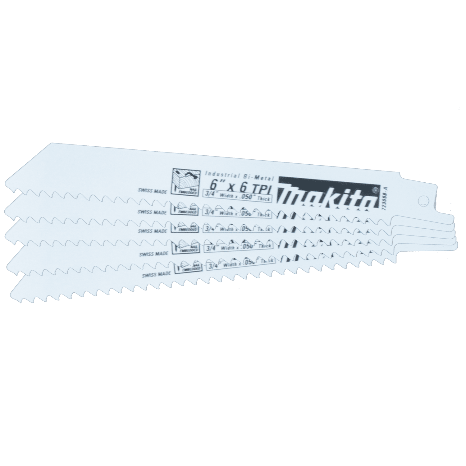 Picture of 6" Wood Cutting Recipro Saw Blade, 6TPI, 5/pk