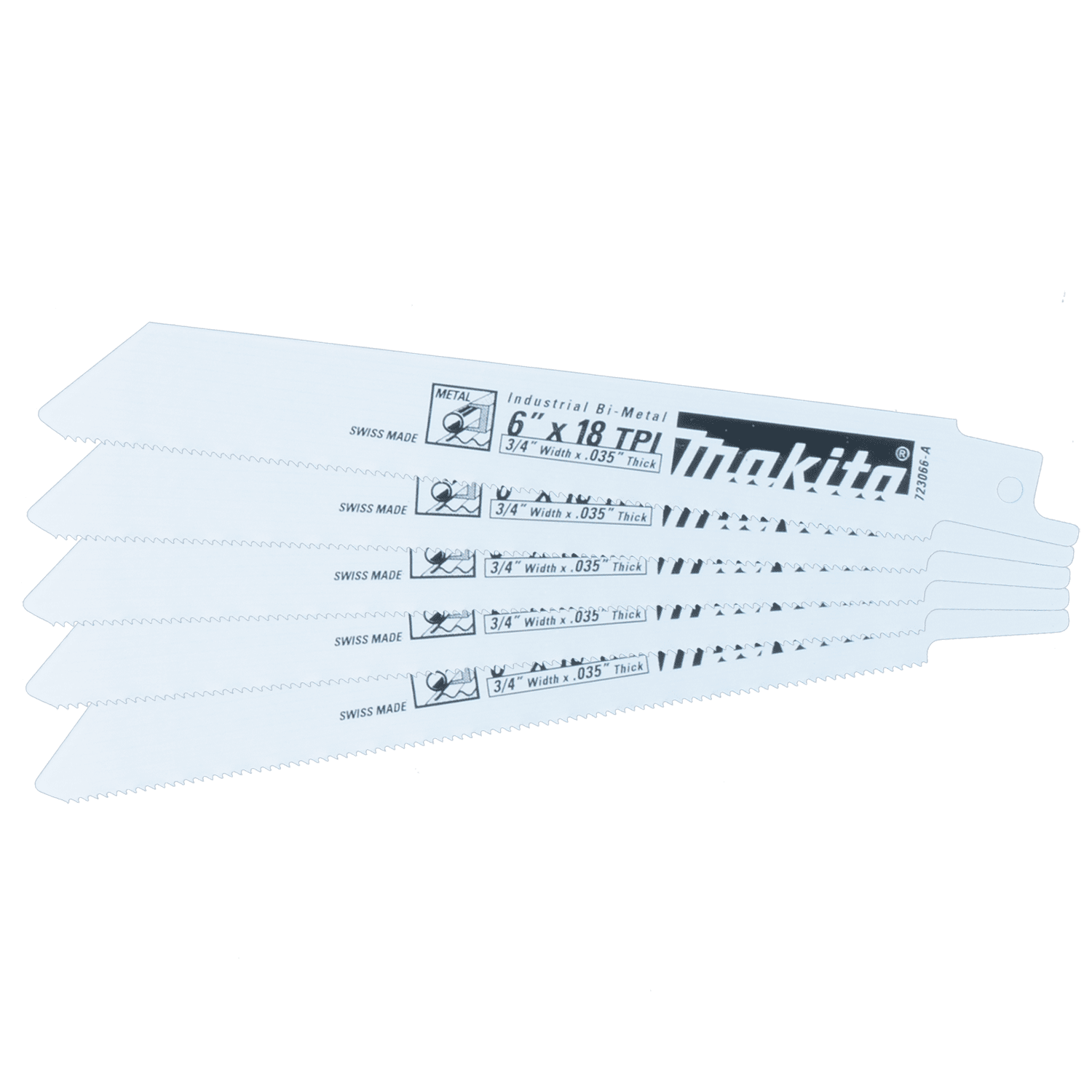 Picture of 6" Metal Cutting Recipro Saw Blade, 18TPI, 5/pk