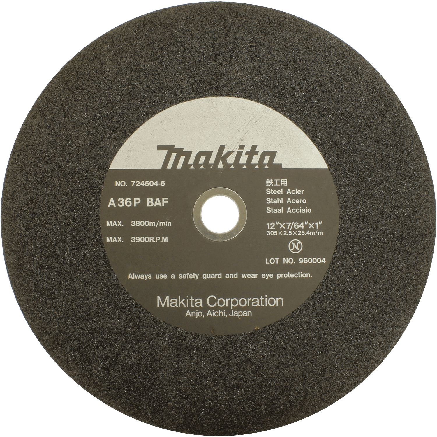 Picture of 12" x 1" x 7/64" Cut-off Wheel, 5/pk