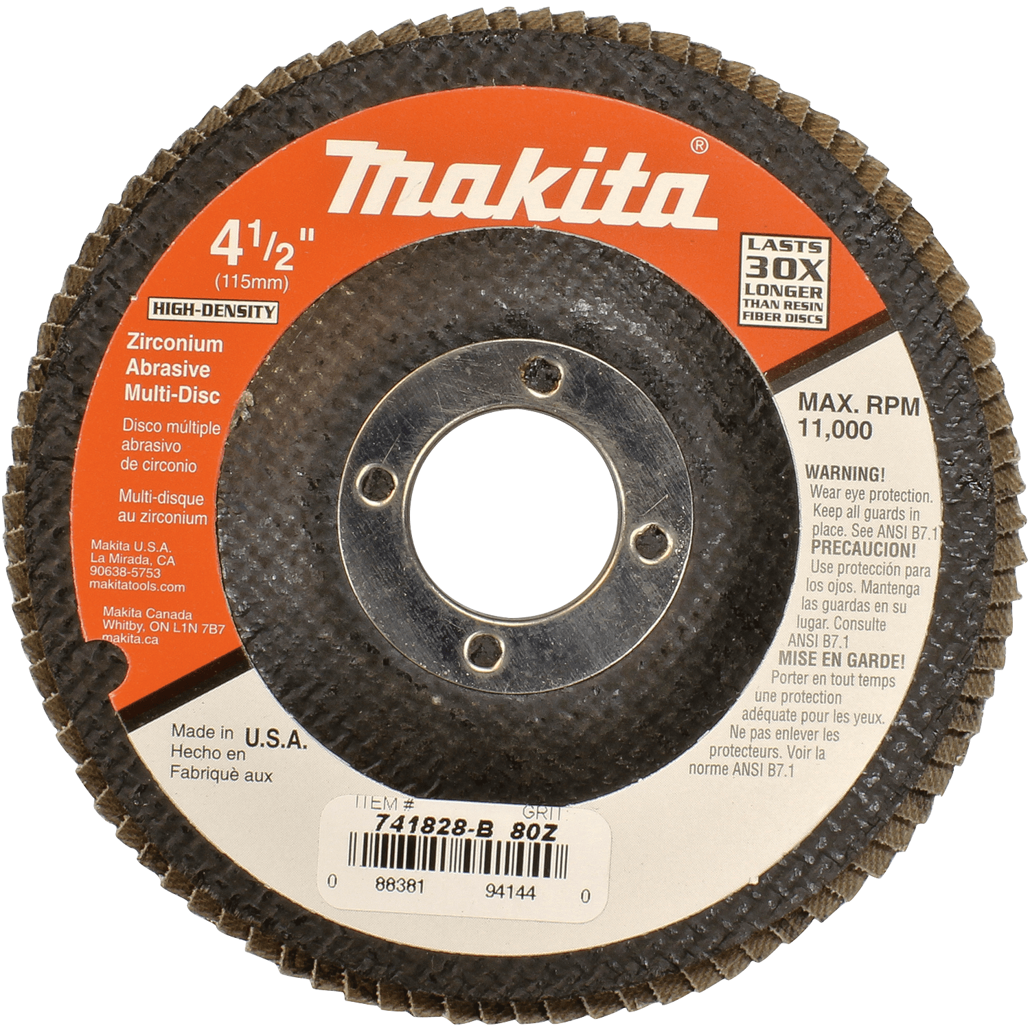 Picture of 4-1/2" x 7/8" Multi-Disc, 80 Grit, Flat Type 27, 10/pk
