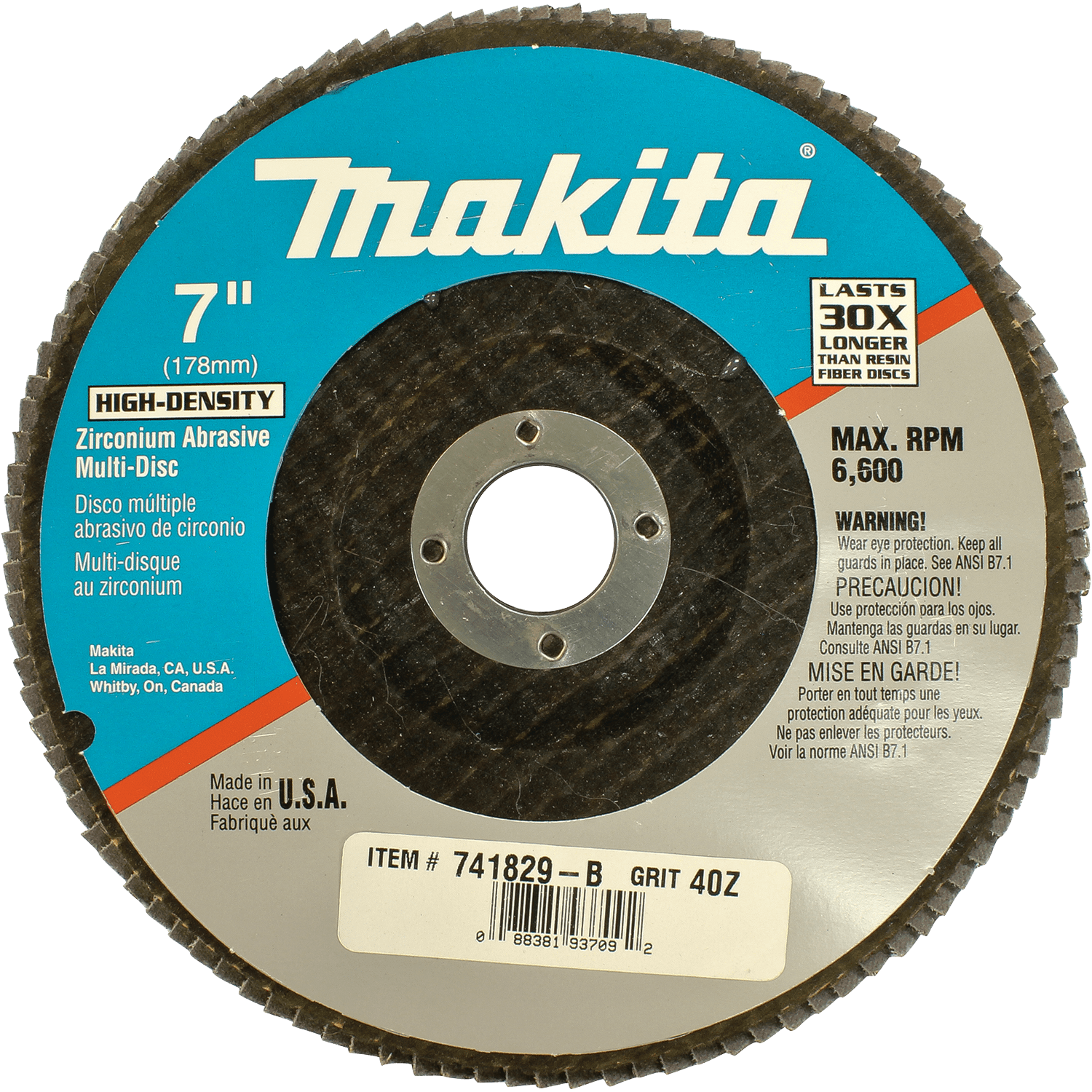 Picture of 7" x 7/8" Multi-Disc, 40 Grit, Flat Type 27, 10/pk