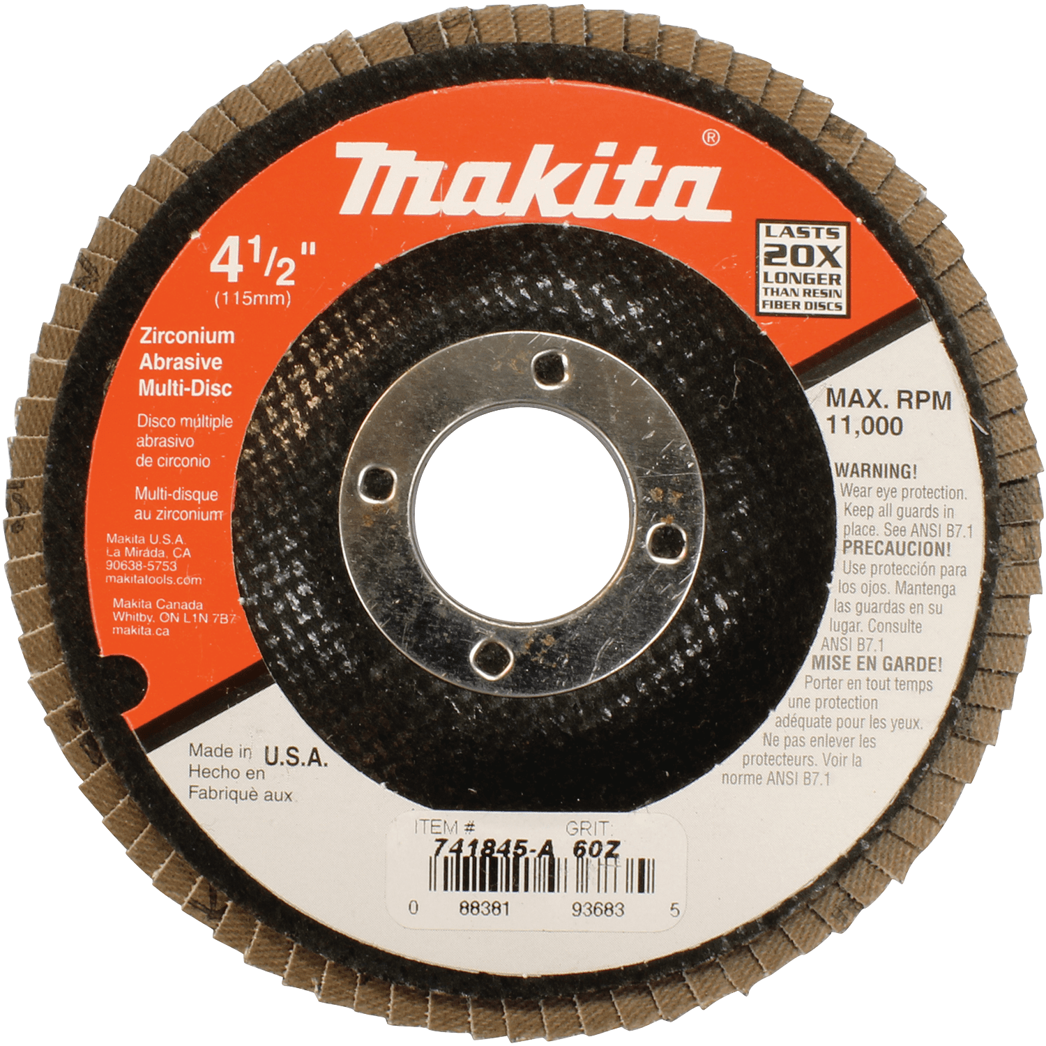 Picture of 4-1/2" x 7/8" Multi-Disc, 60 Grit, Angled Type 29