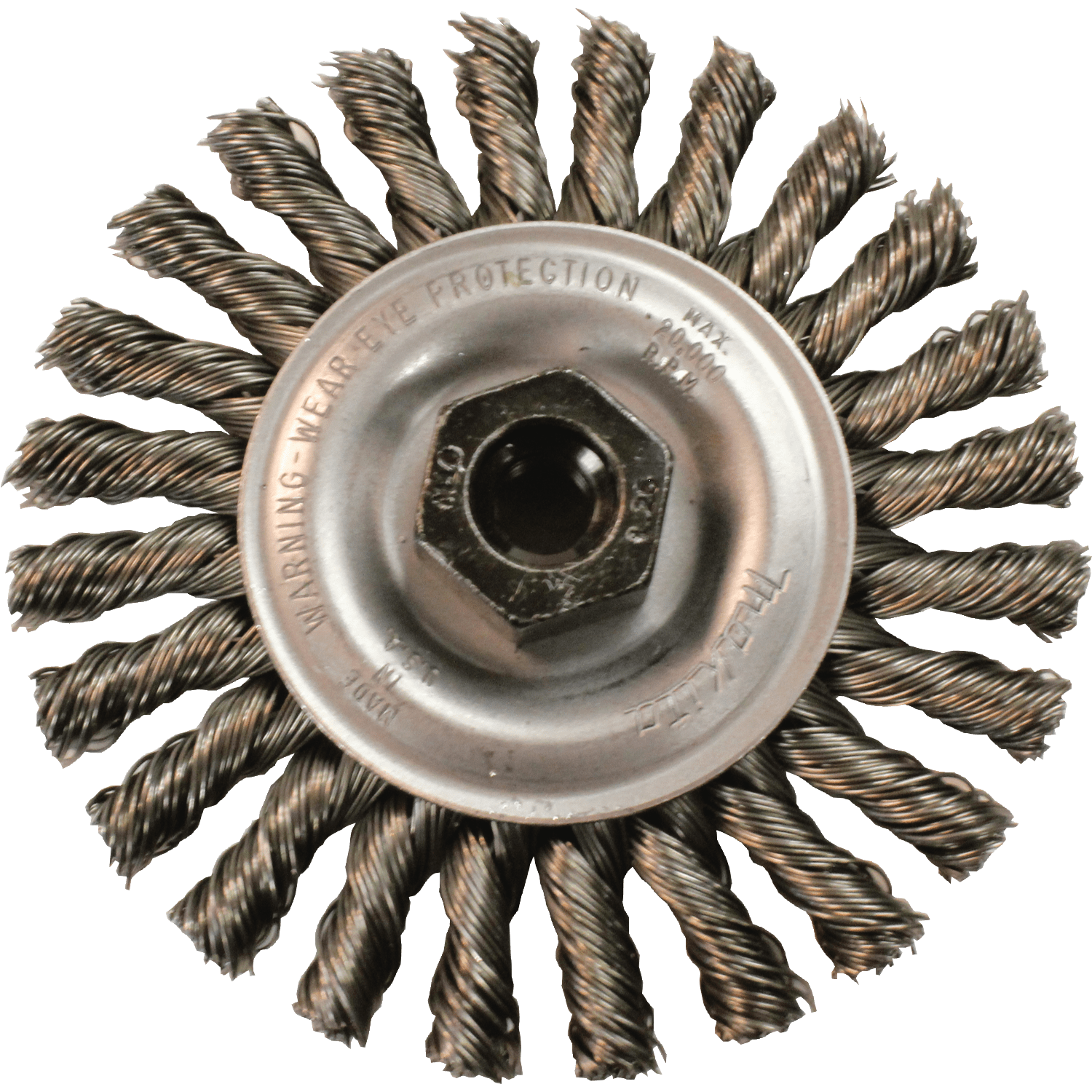 Picture of 4" Knot Cable Twist Wire Wheel, M10 x 1.25